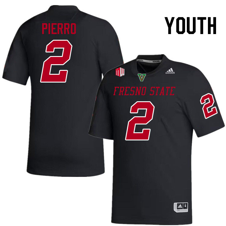 Youth #2 Jordan Pierro Fresno State Bulldogs College Football Jerseys Stitched-Black